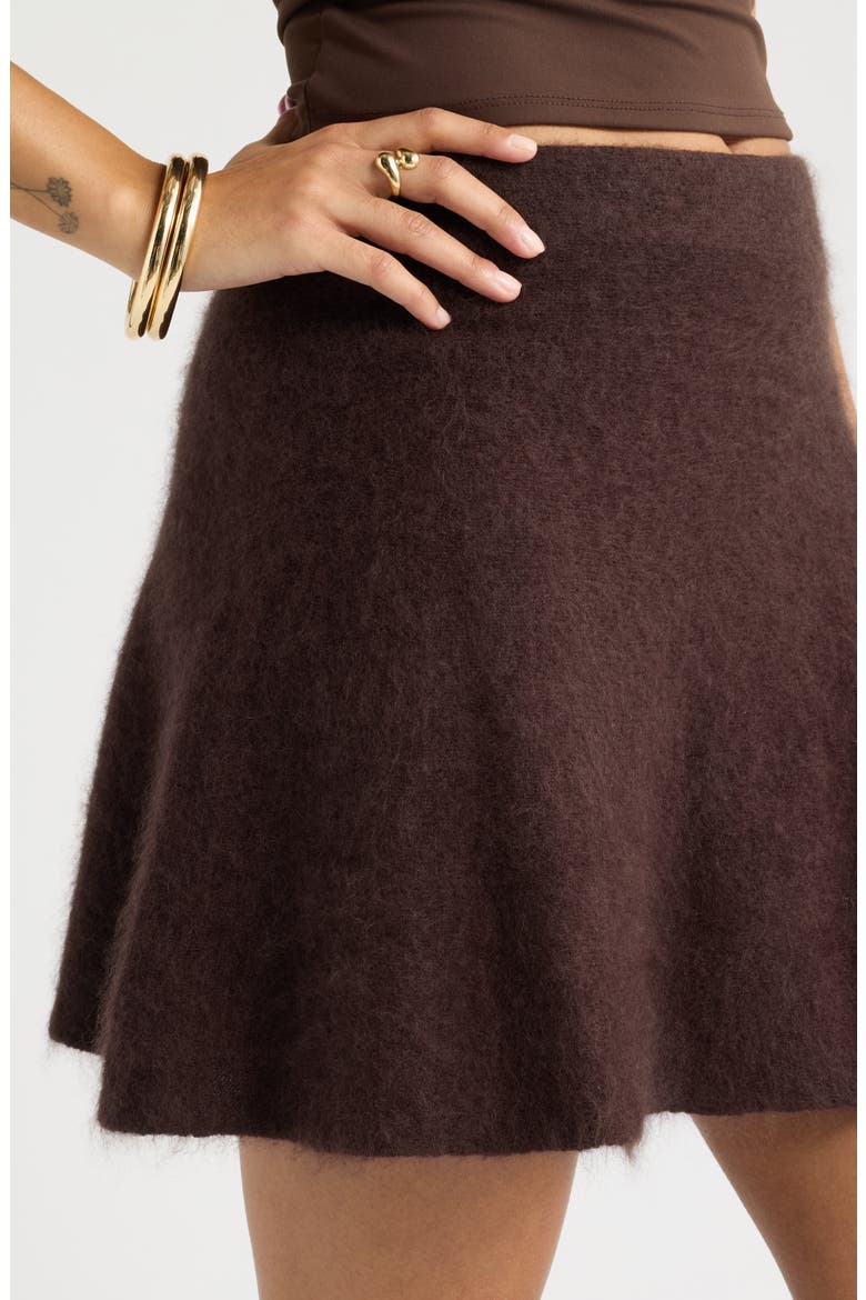 Wool Miniskirt, Alternate, color, BROWN GANACHE