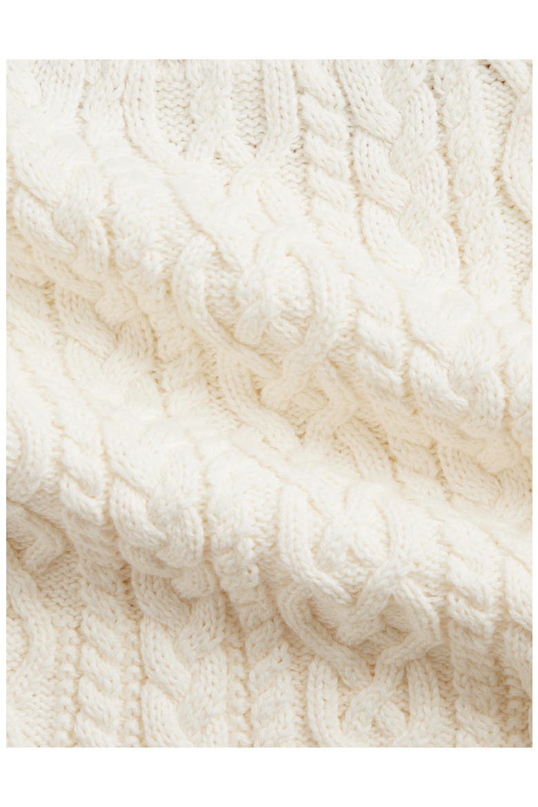 Kids' Fair Isle Cable Knit Cotton Sweater Dress, Alternate, color, CREAM MULTI