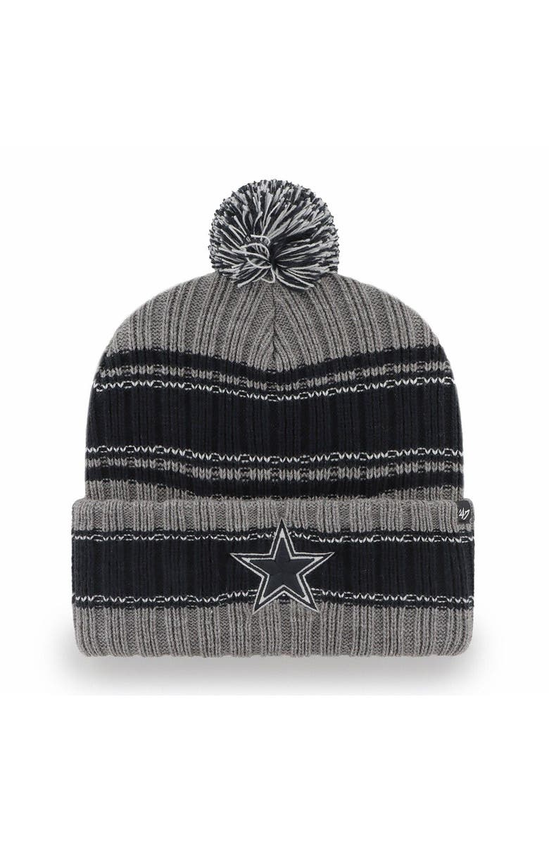 '47 Men's '47 Navy/Gray Dallas Cowboys Rexford Cuffed Knit Hat with Pom, Main, color, 