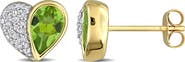 Julianna B. Gemstone & Diamond Heart Earrings 10K
