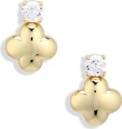 ARGENTO VIVO Cubic Zirconia Puffy Clover Stud Earrings