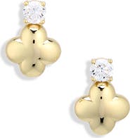 ARGENTO VIVO Cubic Zirconia Puffy Clover Stud Earrings
