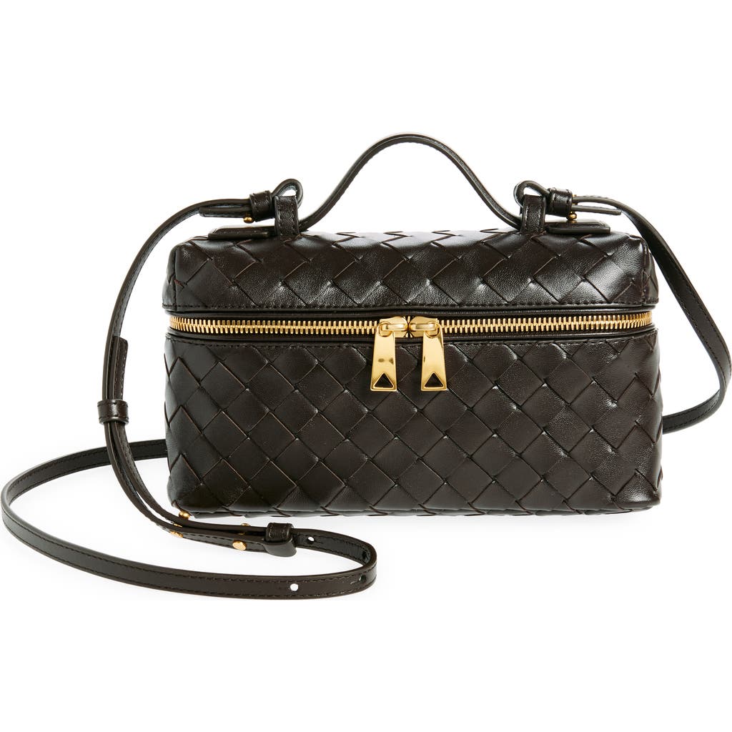 Bottega Veneta Bang Bang Vanity Case In Intrecciato Leather In Black