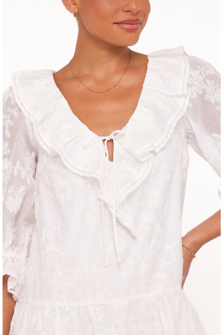 Frenchy Embroidered Floral Minidress, Alternate, color, WHITE