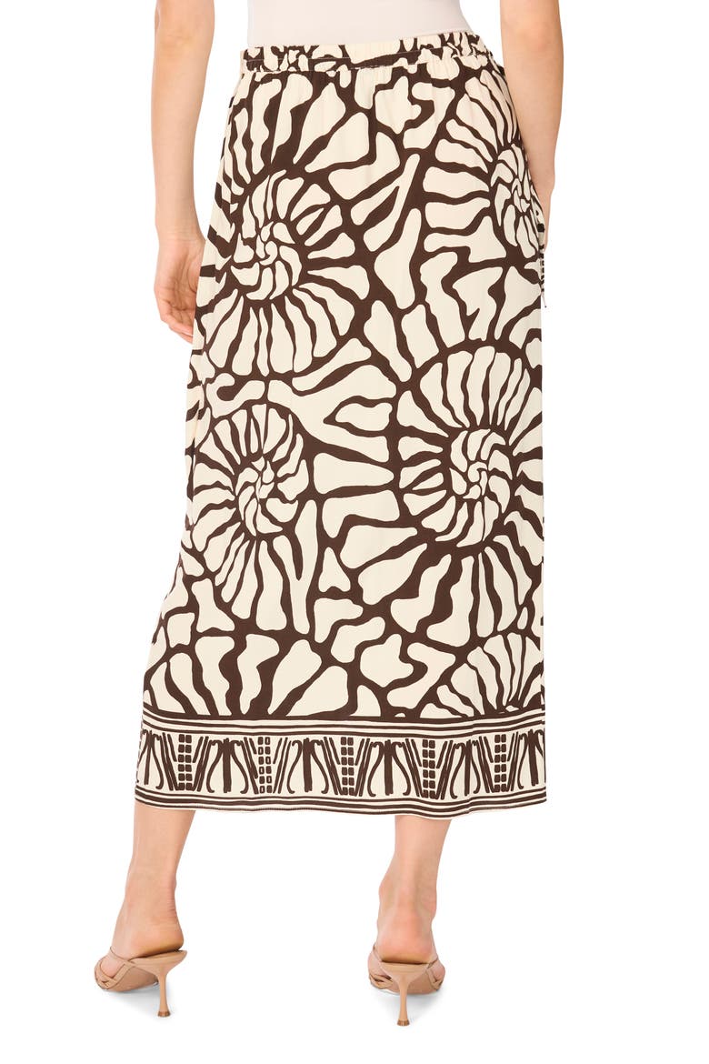 Faux Wrap Midi Skirt, Alternate, color, CHICORY COFFEE