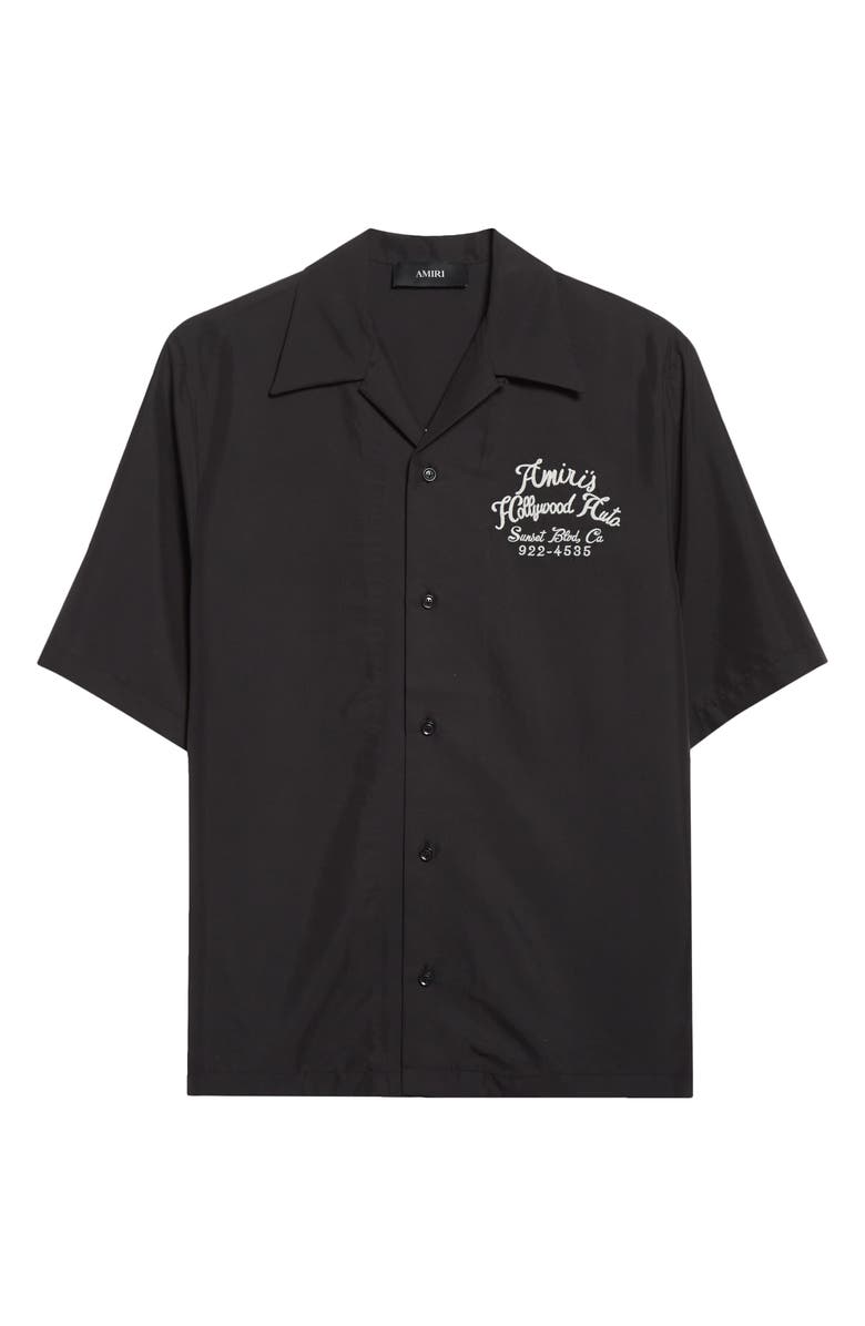 AMIRI Hollywood Auto Bowling Shirt, Alternate, color, Black