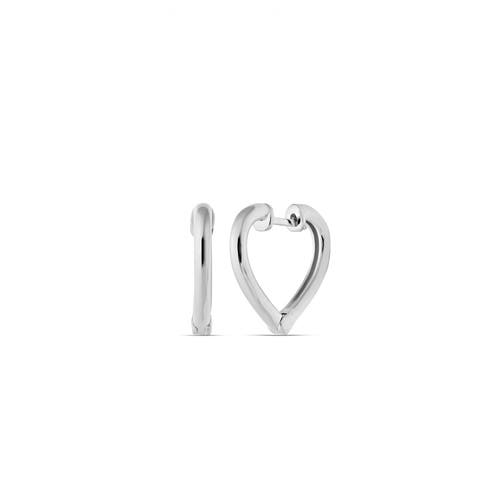 Sterling Silver Heart Hoop Earrings