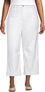 Lands' End Plus Size Denim High Rise Wide Leg Crop Jeans