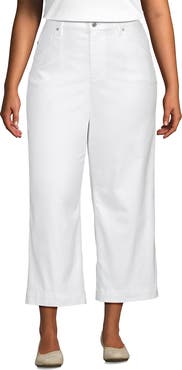 Lands' End Plus Size Denim High Rise Wide Leg Crop Jeans