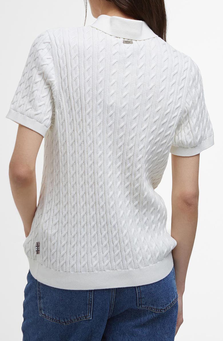 Barbour Cable Cotton Polo Sweater, Alternate, color, 