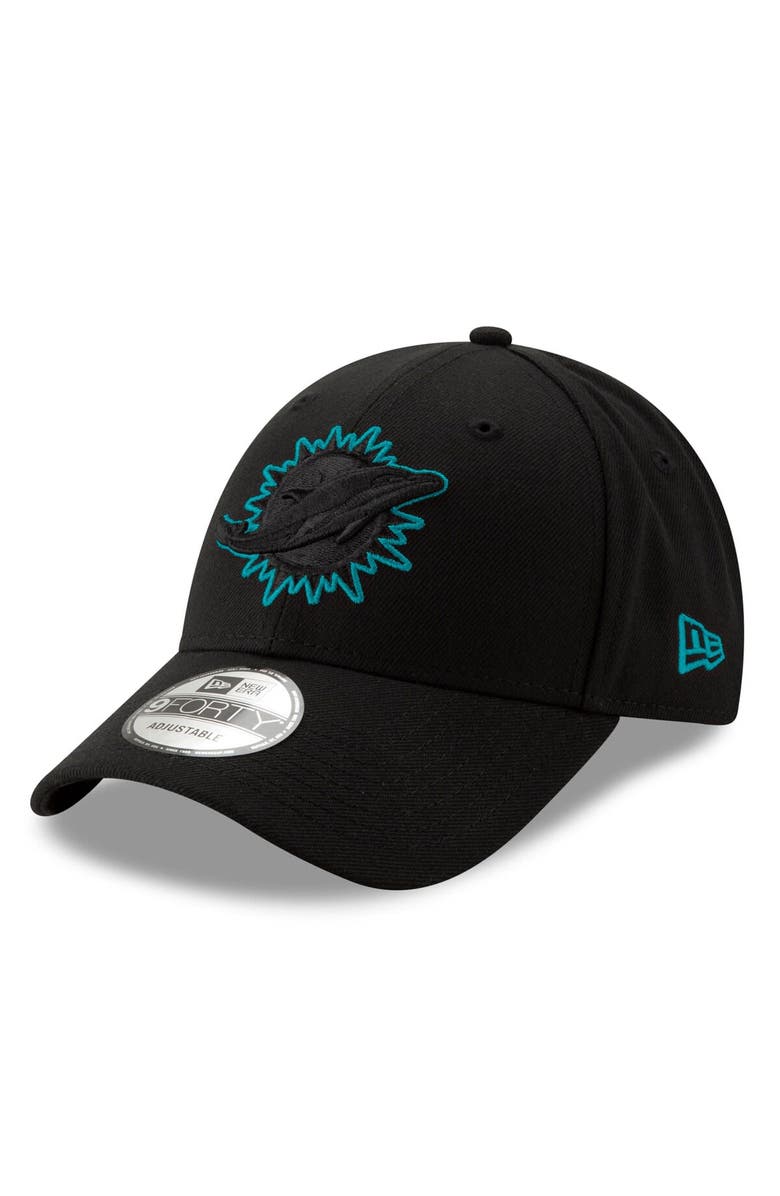 New Era Men's New Era Black Miami Dolphins Momentum 9FORTY Snapback Hat, Main, color,