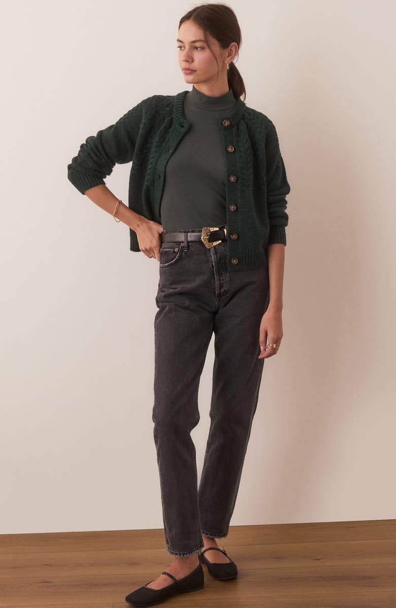 Marine Layer Lexi Short Sleeve Mock Neck Rib Top, Alternate, color, 