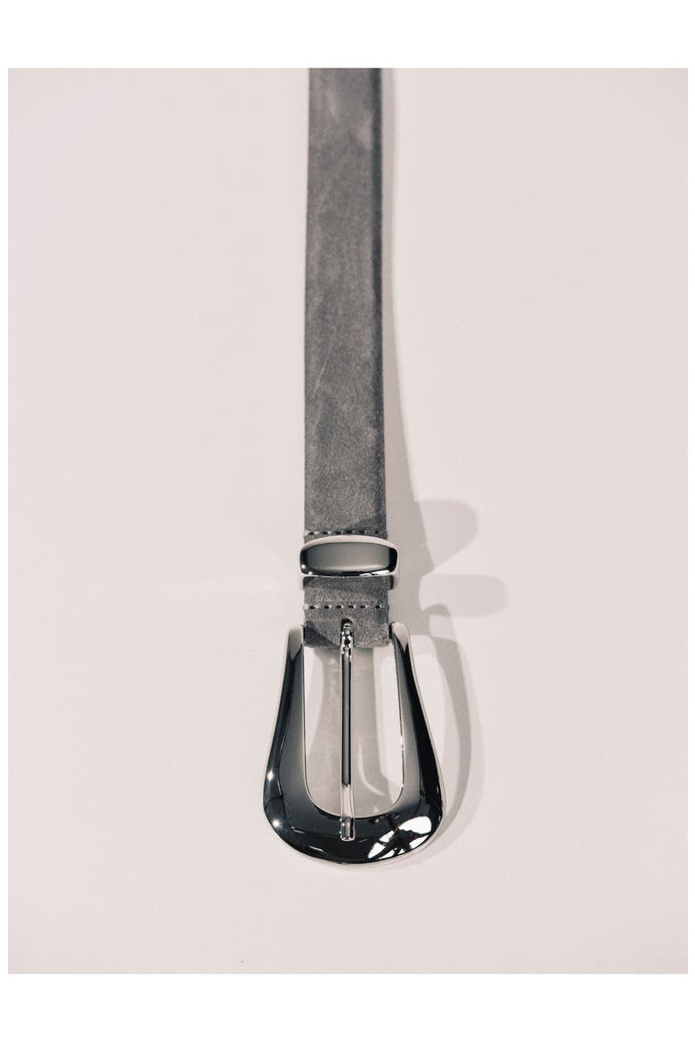 Colette Suede Belt, Alternate, color, FOG SUEDE/ SILVER