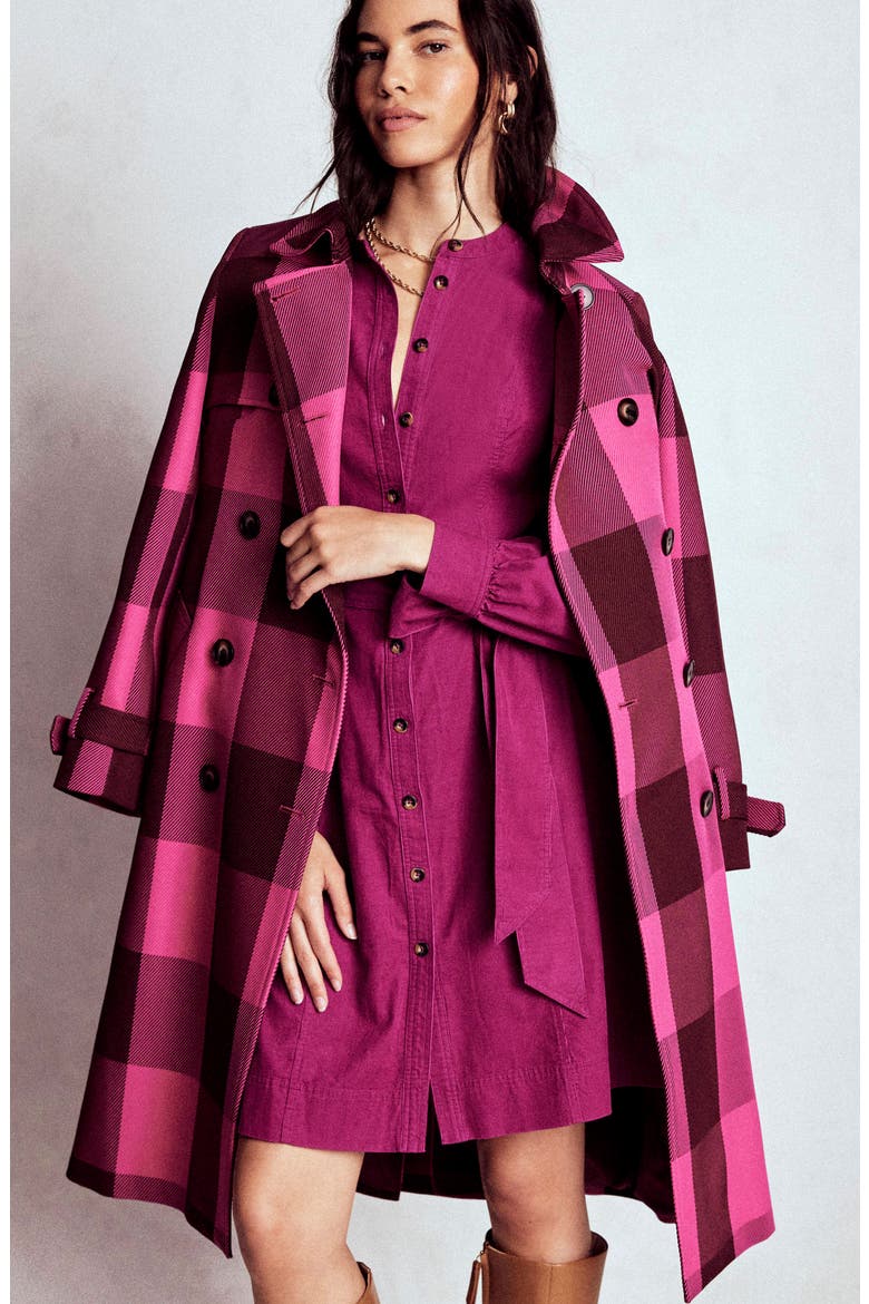 Bre Belted Corduroy Shirtdress, Alternate, color, RICH MAGENTA