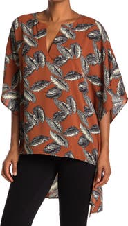 PATRIZIA LUCA Feather Print Top
