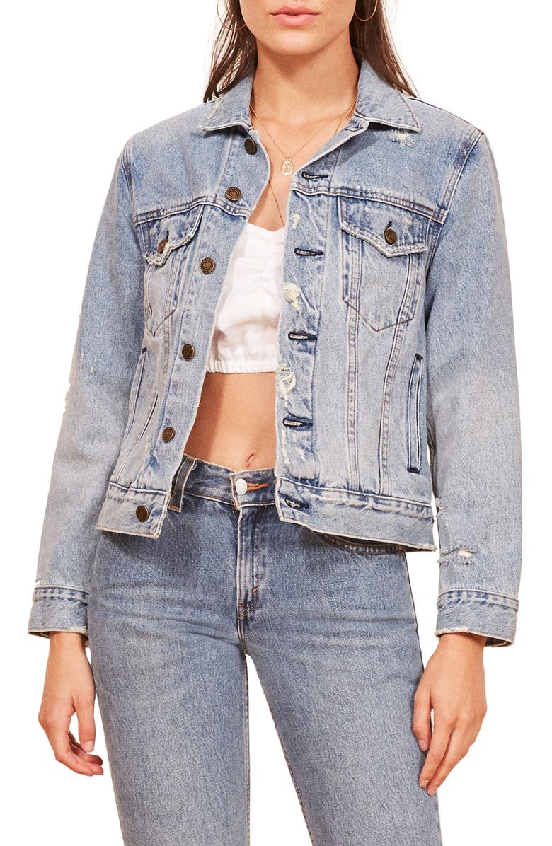 Reformation Denim Jacket, Main, color, 