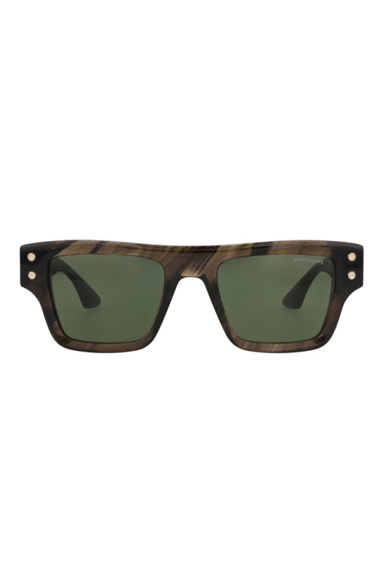 52mm Rectangular Sunglasses, Main, color, BROWN BROWN GREEN