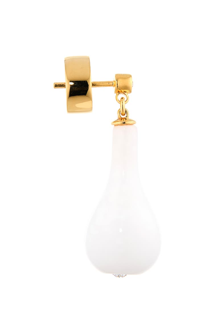 Stone Drop Earrings, Alternate, color, WHITE/ GOLD