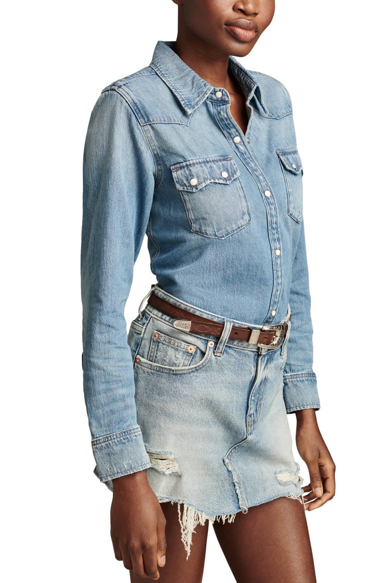 Western Denim Shirt, Alternate, color, AMERICAN DREAM