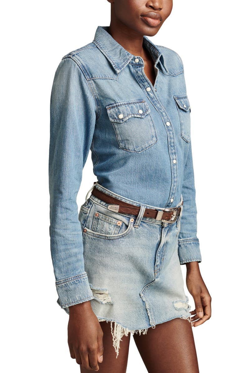 Lucky Brand Western Denim Shirt, Alternate, color, American Dream