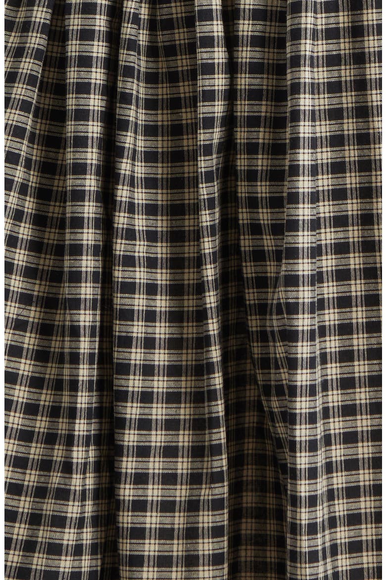 Gender Inclusive Imelda Smocked Plaid Midi Dress, Alternate, color, BLACK