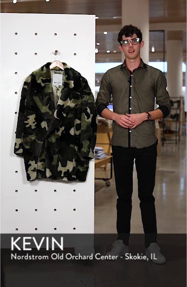 Camo Print Faux Fur Coat, sales video thumbnail