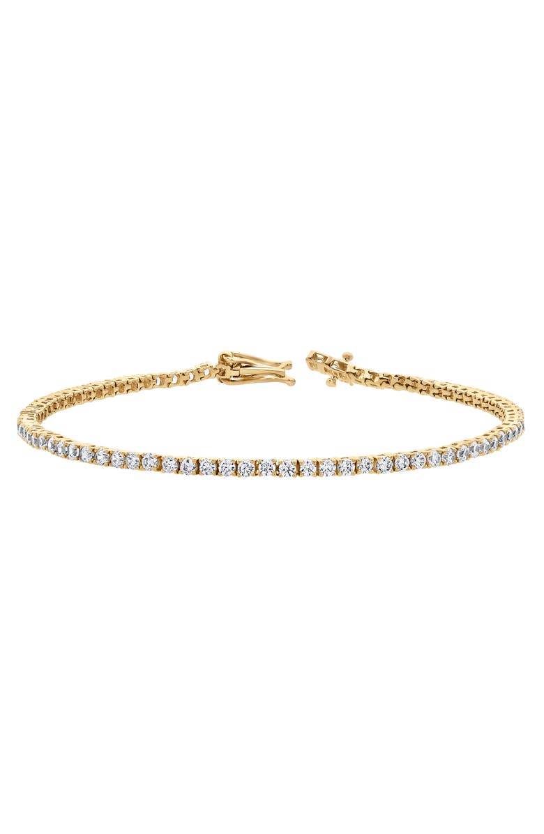 LuvMyJewelry Elodie 3 Ct 10K Gold Lab Grown Diamond Tennis Bracelet, Main, color, 10K Yellow Gold