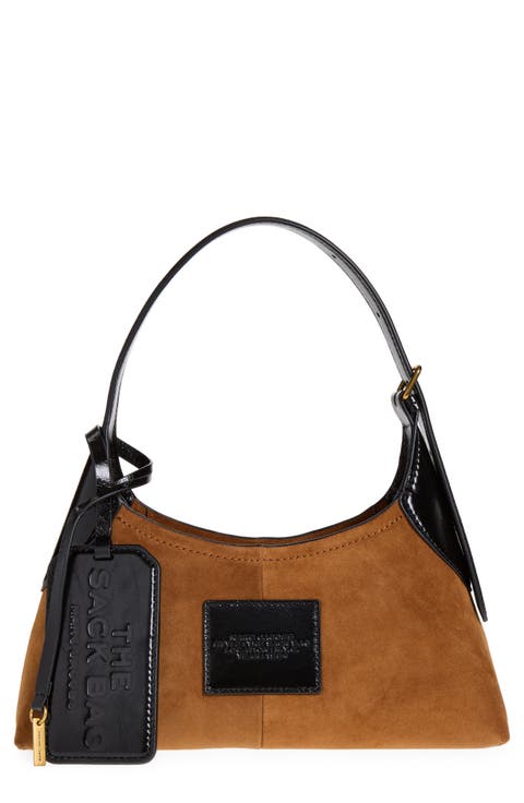 The Small Suede Belted Sack Bag