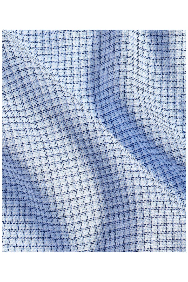 Slim Fit Microcheck Cotton Stretch Twill Dress Shirt, Alternate, color, SKY/ NAVY