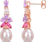 DELMAR Topaz, Amethyst & Cultured Pearl Drop Earrings