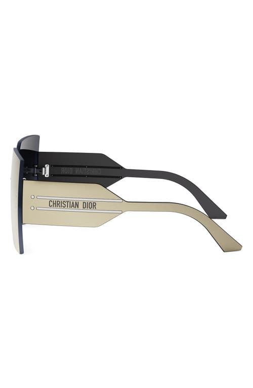 Dior 'club M5u Rectangular Shield Sunglasses In Shiny Palladium/gradient