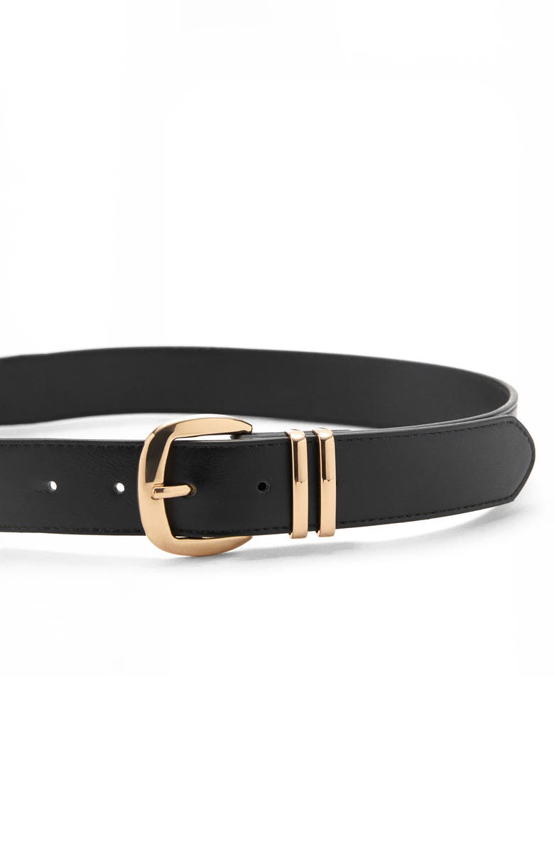 MANGO Faux Leather Belt, Alternate, color, Black