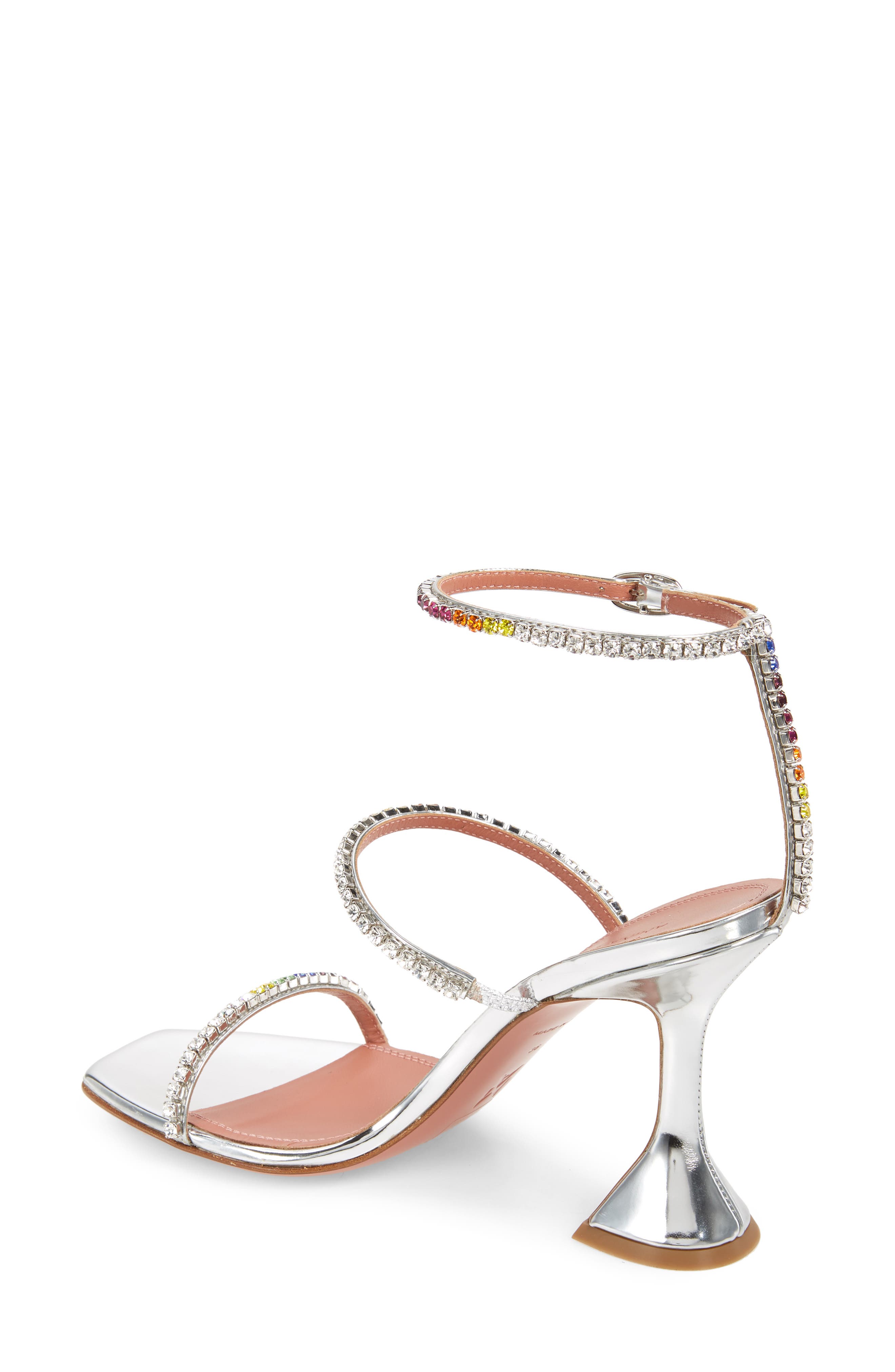 Amina Muaddi Gilda Sunset Rainbow Ankle Strap Sandal, Alternate, color, 