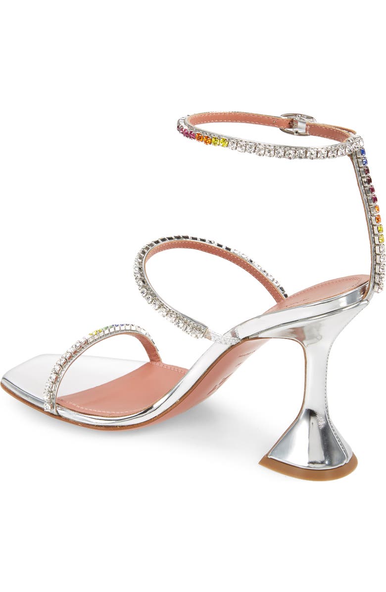 Amina Muaddi Gilda Sunset Rainbow Ankle Strap Sandal, Alternate, color,