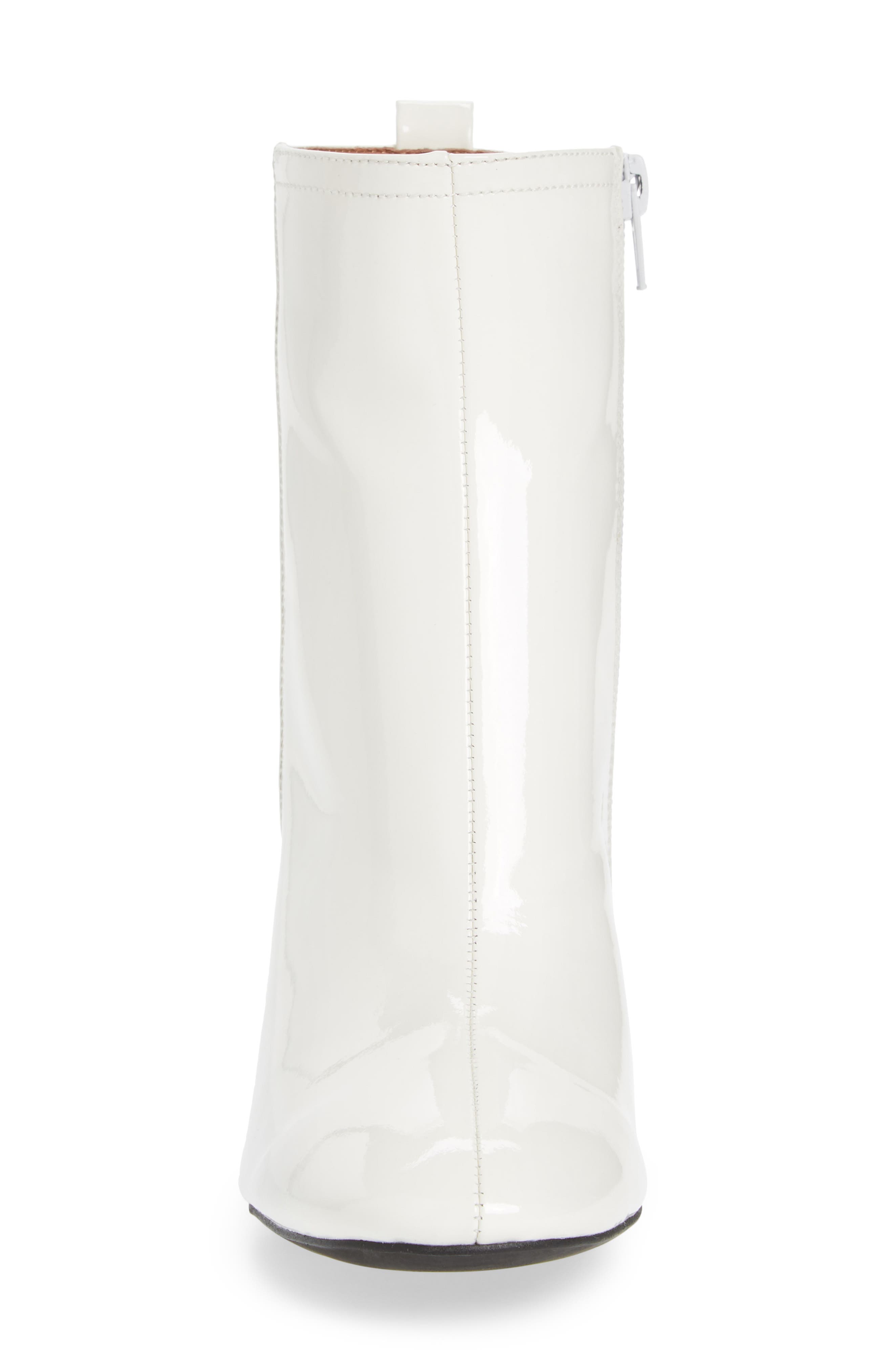 Chapel Curved Heel Bootie, Alternate, color, WHITE PATENT LEATHER