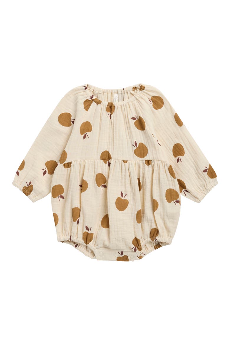 Kids' Long Sleeve Bubble Romper, Main, color, GOLDEN APPLES