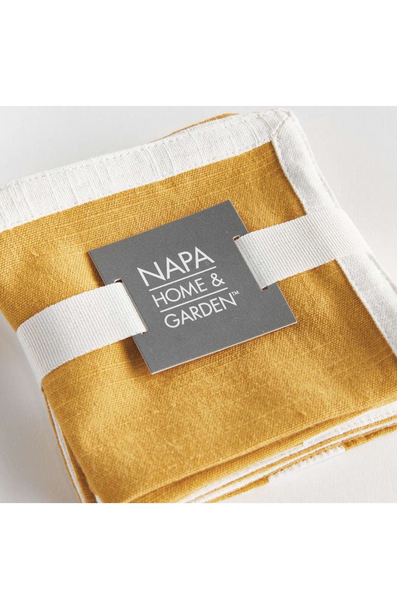 Napa Home & Garden Jase Cocktail Napkins Set Of 4, Alternate, color, Yellow