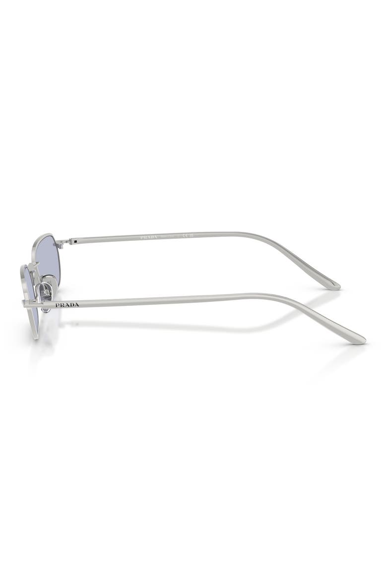 PR D58S 51mm Oval Sunglasses, Alternate, color, SILVER / BLUE
