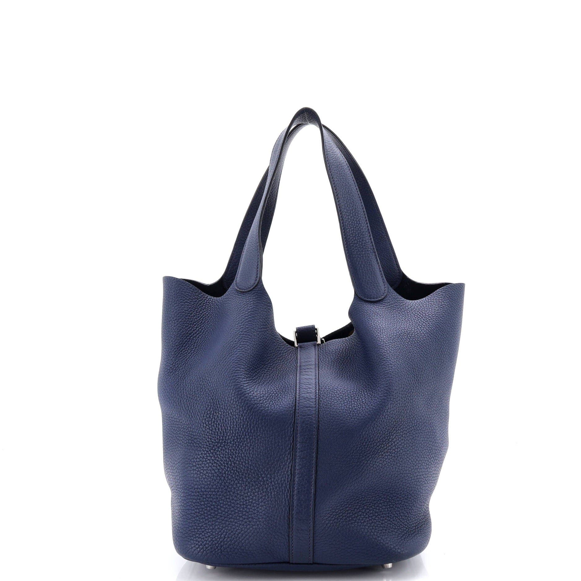 Pre-Owned Hermes Picotin Lock Bag Clemence GM, Alternate, color, Bleu De Malte