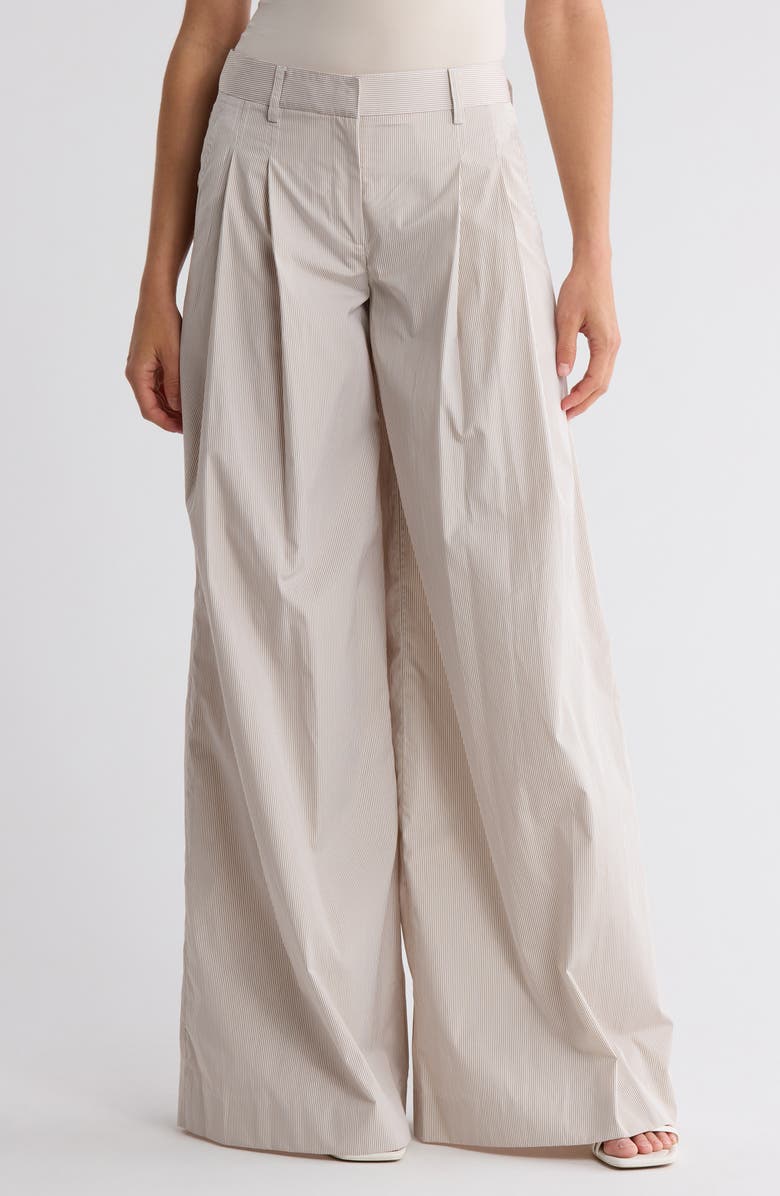 TWP Didi Wide Leg Pants, Main, color, Khaki/ White