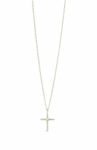 Anas Cultured Pearl Cross Pendant Necklace