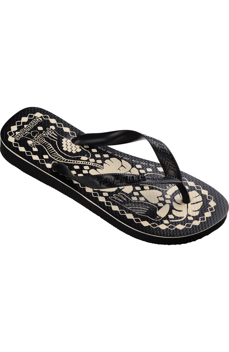 Havaianas x FARM Rio Day 'N Night Flip-Flop, Main, color, Black