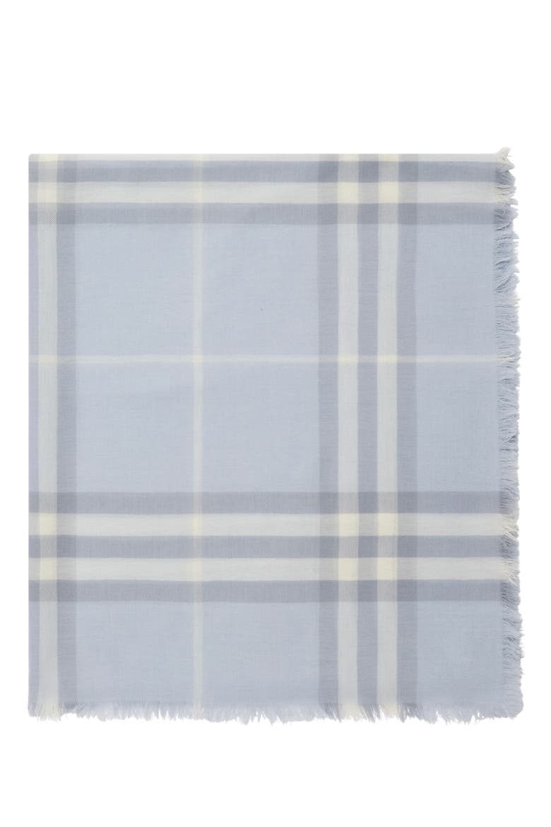 Giant Check Lightweight Wool Scarf, Alternate, color, MIST BLUE