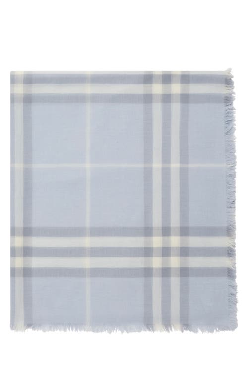 Burberry Giant Check Lightweight Wool Scarf In Blue
