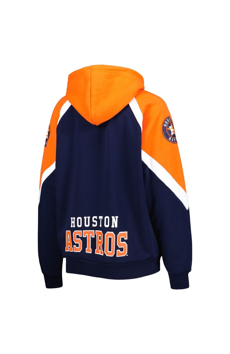 STARTER Women's Starter Navy/Orange Houston Astros Hail Mary Full-Zip Hoodie, Alternate, color, Navy