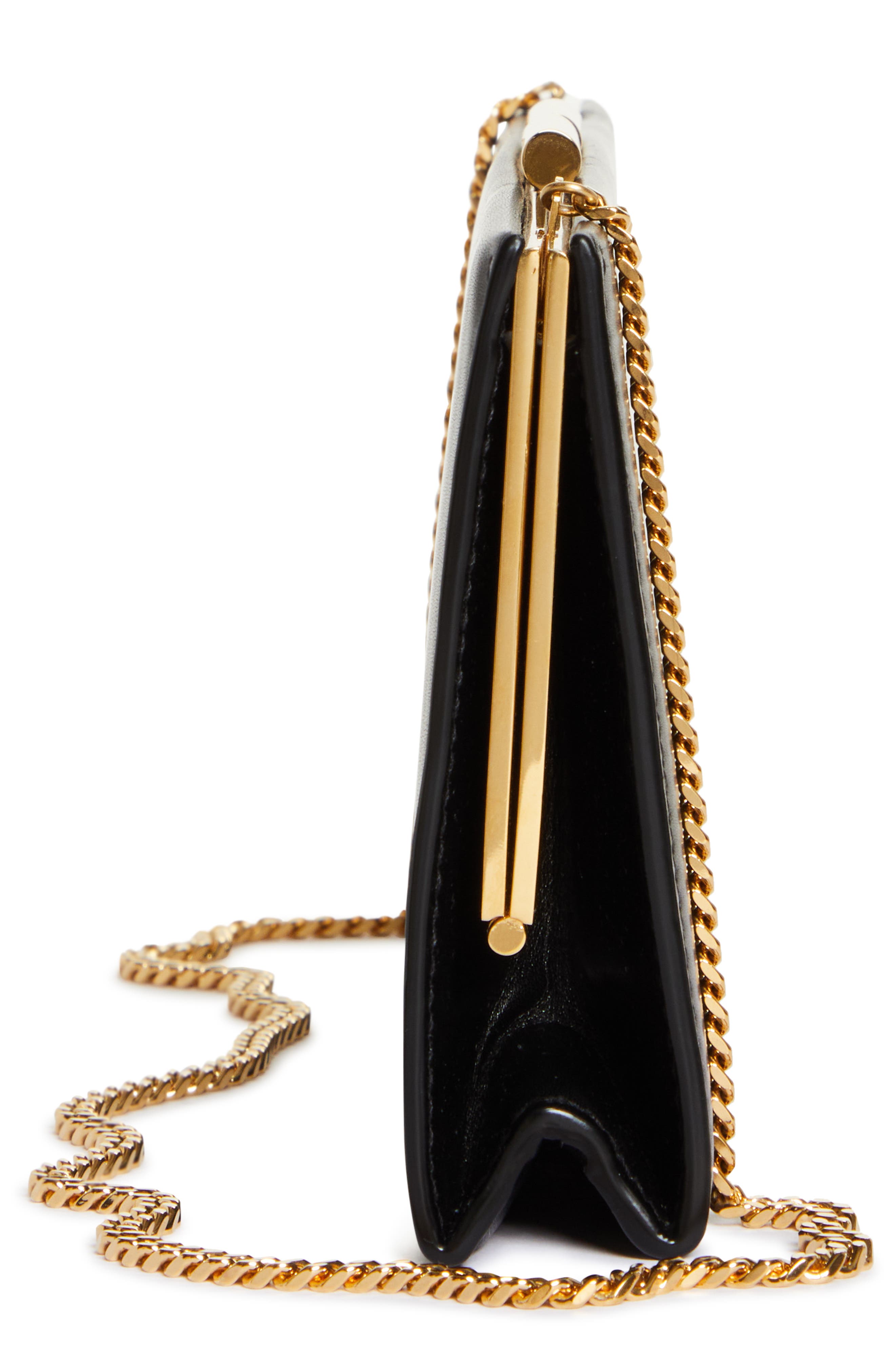 Saint Laurent Midnight Leather Clutch, Alternate, color, 