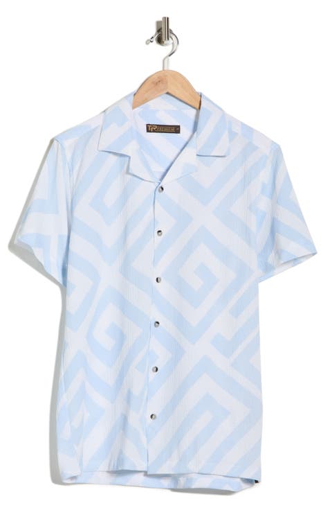 Geometric Print Camp Shirt