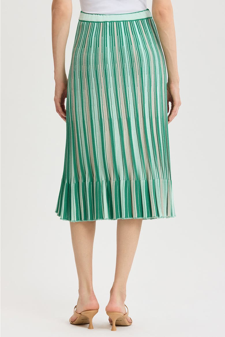 Flared Flounce Soft Knit Midi Skirt, Alternate, color, Kelly Green/Eucalyptus/Ivory