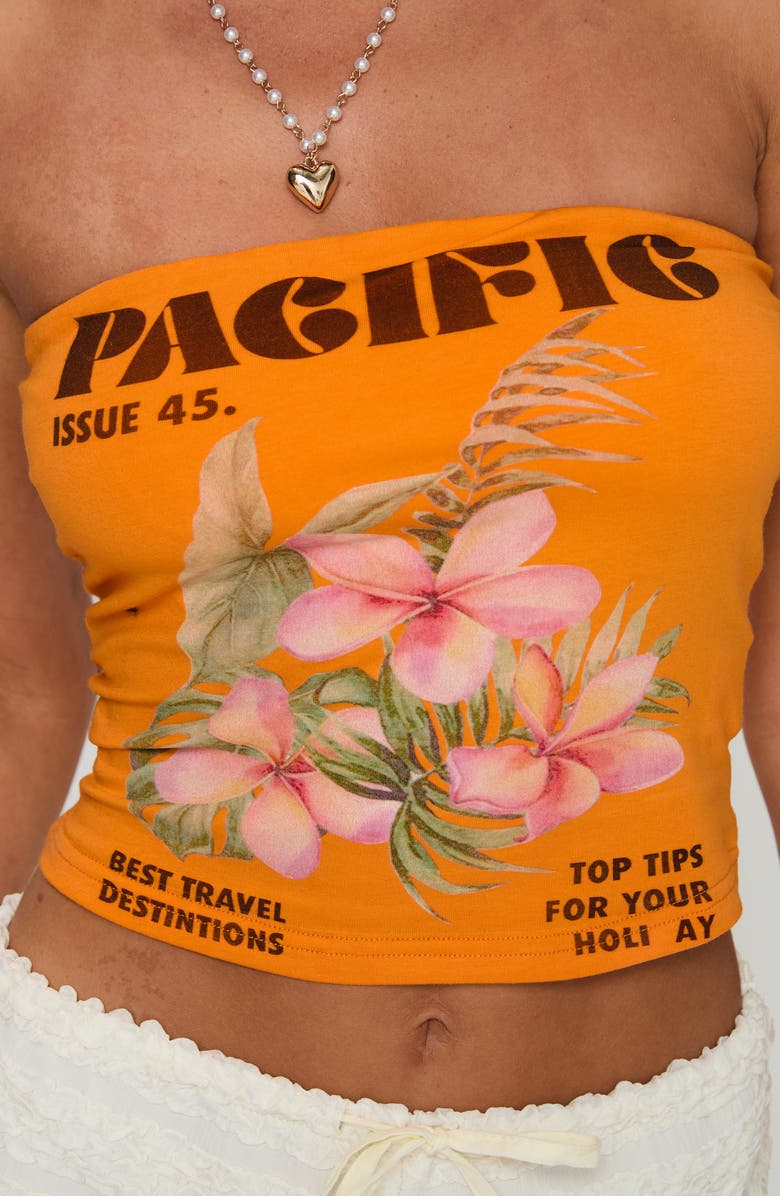 Princess Polly Pacific Issue Cotton Graphic Tube Top, Alternate, color, 