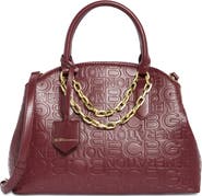 BCBG Debossed Triple Compartment Satchel